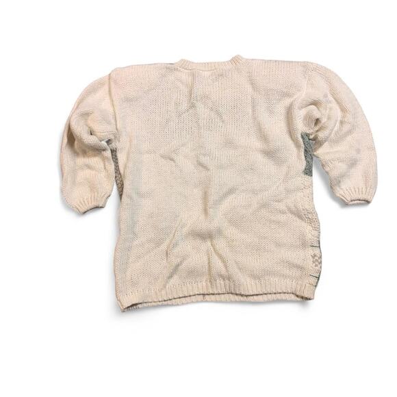 Classic elements cream sweater with unique design - Picture 4 of 5